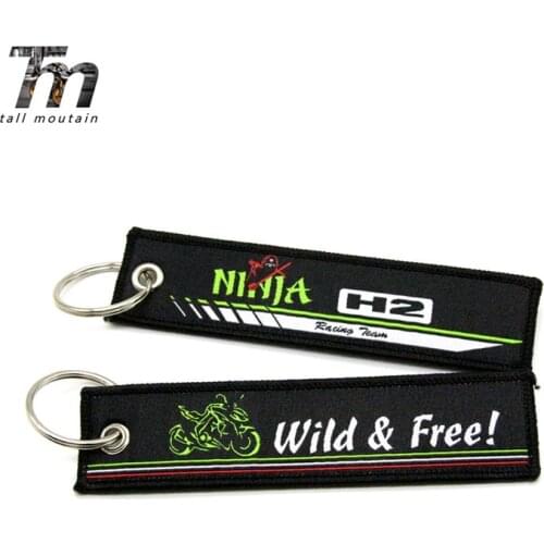 For Kawasaki NINIA H2 Badge Keyring Motorcycle Embroidery Key Holder Chain Collection Keychain