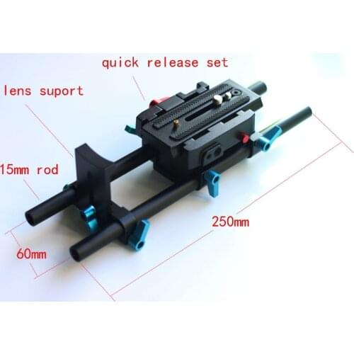DSLR Quick Release 15mm rod rail support for follow focus 120mm plate & Mattebox