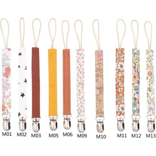Baby Pacifier Clip Chain Cotton Linen Holder Pacifier Soother Clips Leash Belt Nipple Holder For Infant Feeding