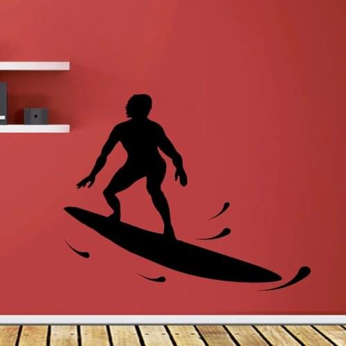 Artistic Water Skiing Wall Decal Living Room Waterproof Custom Color Available Wall Art Stickers Vinyl diy Mural Wallpaper