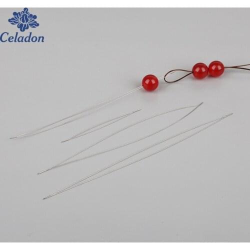 Jewelry findings 1Pc Beading Needles Threading String/Cord Jewelry Tool Silver Plated 5.5/11.5/12.8 cm for Fashion findings DIY