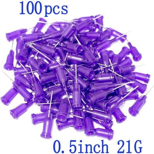 Blunt Tip Dispensing Needles Syringe Needles 21Gauge x 0.5" (0.5inch Length) With Luer Lock for Mixing Many Liquid (21Ga) 100pcs