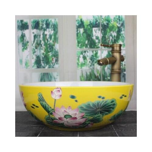 Bathroom Artistic Ceramic Vessel Sink Bowl Faucet & Pop-up Drain Combo AB221