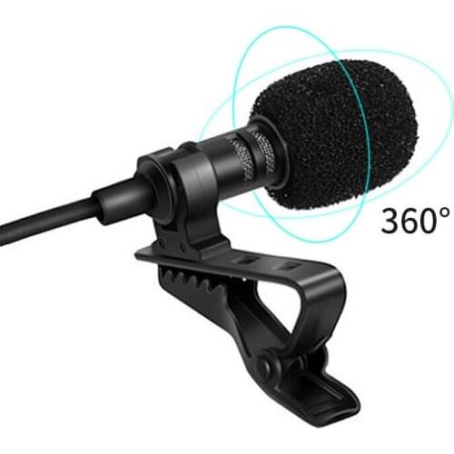 3.5m Mini Portable Microphone Condenser Clip-on Lapel Lavalier Mini Audio 3.5mm Collar Condenser Lapel Mic