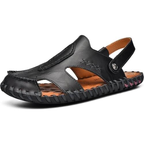 Leather sandals sandalhas plage men loop footwear s dress sandalias male hombre piel rubber mens masculina casual geta comfort