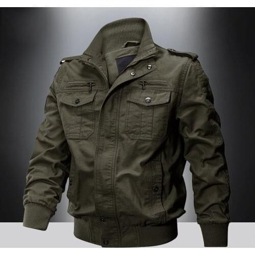Military Bomber Jacket Men Spring Autumn Multi-pocket Cotton Jackets & Coats Army Casacas Para Hombre Size M-4XL Men Clothing