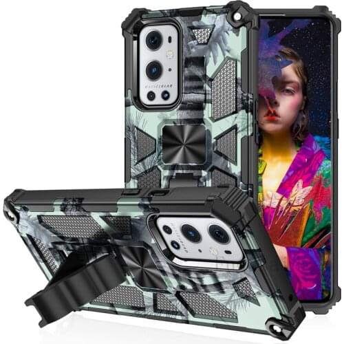 Armor Camouflage Magnetic Shockproof Phone Case for ONEPLUS 9 Pro Holder Military Cover Oneplus Nord N10 N100
