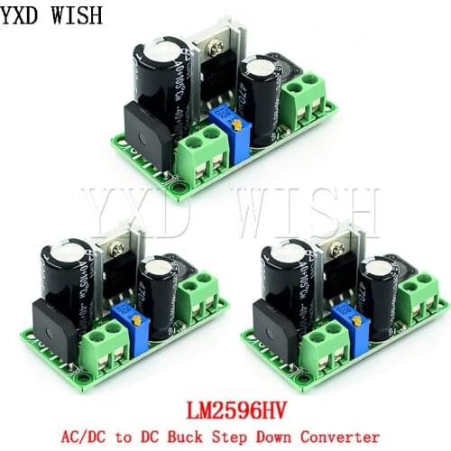 LM2596HV AC/DC to DC Buck Converter Module 3v 3.3V 5V 6V 9V 12V 15V 24V DC 5V-50V Adjustable Step-Down 3A LM2596 Power Supply LM