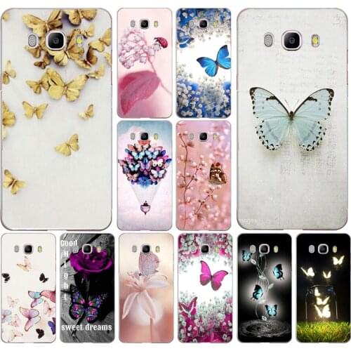 278FG Red butterfly on white roses flower Soft Silicone Tpu Cover phone Case for Samsung j3 j5 j7 2016 2017 j330 j2 j6 Plus 2018