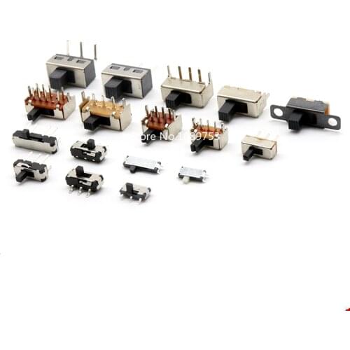 10PCS Slide Switch Micro-power Toggle Switch Single and Double-row Direct-inserted Horizontal Sliding Second Gear Third Gear