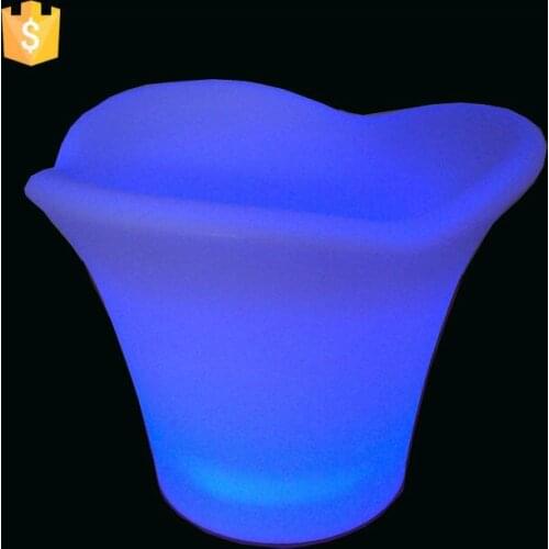 4.5L Color changing Plastic ice bucket Luminous ice pail ice cooler Glow Beer Cask WINE BARREL Free Shipping 10pcs/Lot