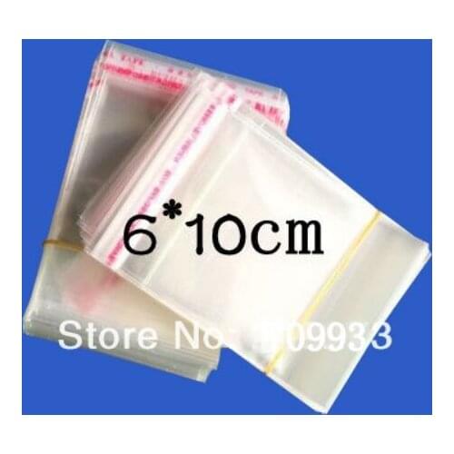 10000pcs 6*10cm Resealable Small Size Clear Self Adhesive Packaging Bags Plastic poly Opp Bags Candy Cookie Jewelry Packing bag