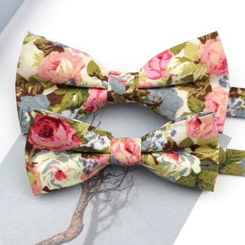 Chic Family Cotton Floral Parent-Child Bowtie Sets Kids Pet Men Boy Ladies Butterfly Party Dinner Daily Casual Bow Tie Gift