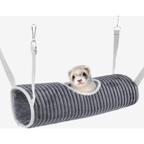 Pet Warm Nest Tunnel Hammock Hanging Play hammock Swing Bed for Ferret Hamster Squirrel