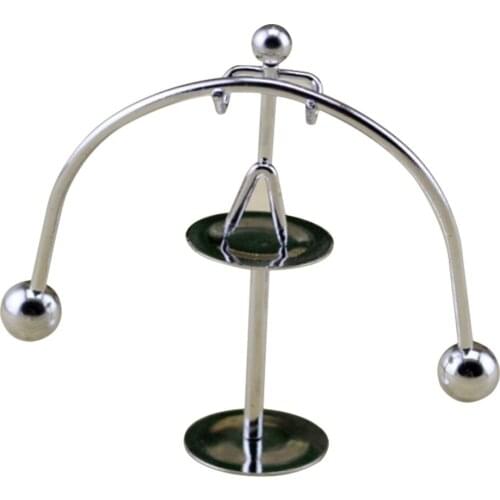 Perpetual Balance Small Weightlifting Cartoon Newton Physics Science Newton Pendulum Metal Home Little Iron ​People Swing