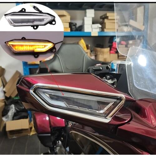 For Honda Goldwing GL1800 GL 1800 2018 2019 2020 Motorcycle Motorbike Rearview Front View Mirror LED Turn Signal light Clear Len