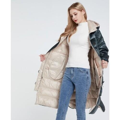 Women Fashion Ultra Light Long Down Coat Zipper With Hooded Female White Duck Down coat with belt Casual Feather Coats Outwear