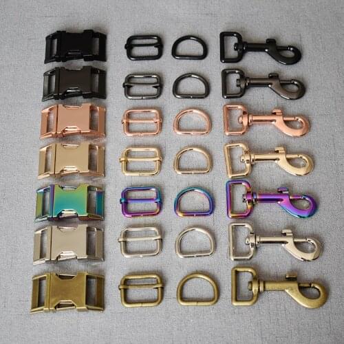 1 set metal buckle adjust buckle D ring metal dog clasp/set Retailing 25mm DIY dog puppy collar leash accessory