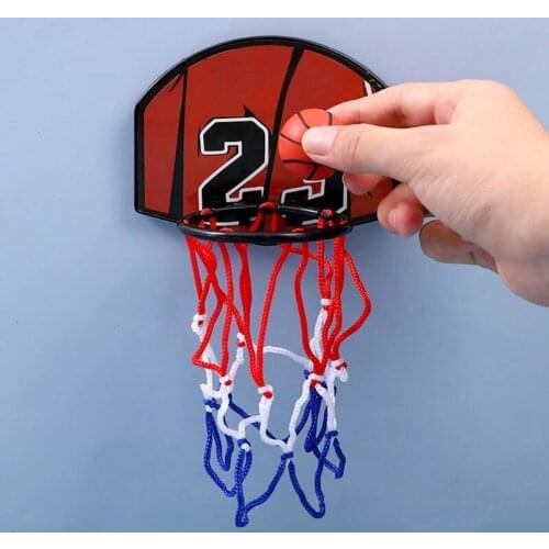1Set Basketball Game Toy Mini Basketball Stands with 2 Balls Basketball Net Self-Adhesive Game Board Anti Stress Kids3