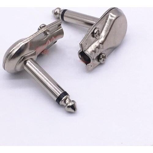 10pcs/lot6.35mm rectangular single sound channel guitar plug 90 degree Angle 6.5 sophomore core audio microphone amplifier joint