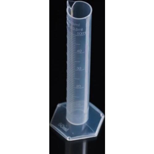 100pcs 50ml Transparent Plastic Measuring Cup Cylinder Trial Liquid Tube Laboratory Test Graduated Jar Tool #5337