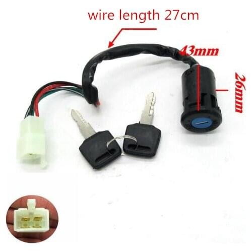 4 wire Male Plug Ignition Key Switch for Motorcycle modification 50cc 110cc 125cc 150cc 250cc