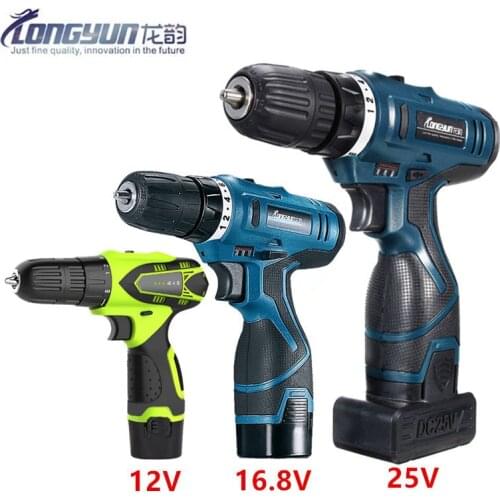12V 16.8V 25V Volt Multifunctional screwdriver Battery Home Cordless Drill Electric screwdriver Wrench power tools