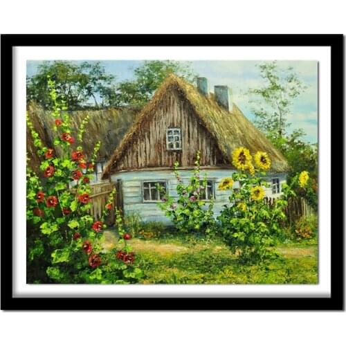 Diamond Embroidery Landscape Diy Full Round Rhinestone Picture Home Decoration Diamond Painting Courtyard