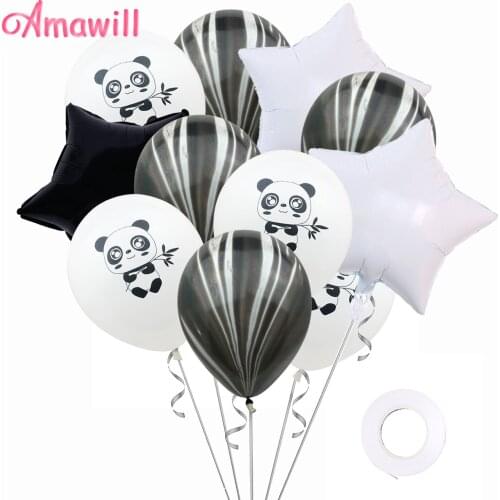 Amawill Panda Balloon Birthday Party Decorations Baby Shower Kids Panda Theme Birthday Air Balloon Cartoon Animal Ballons Hawaii
