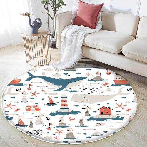 Baby Ocean Dolphin Carpet Baby Play Mat Rectangular Childrens Carpet Dropshipping 2021Top BrandFashion Children Flannel Carpet