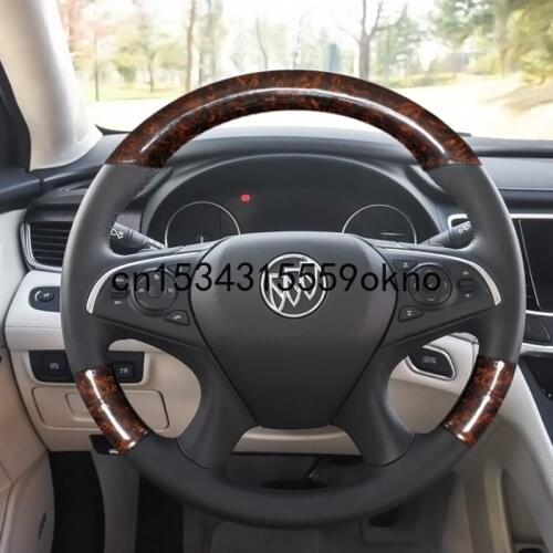 For Buick Lacrosse 2006-20 Hand Stitched Car Steering Wheel Cover Imitation Peach Grain Leather Interior
