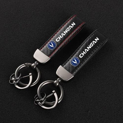 For changan CS75 PLUS CS95 CS35 alsvin CS15 CS55 Eado car Carbon fiber Leather Car KeyChain Custom sports line Key Rings gift