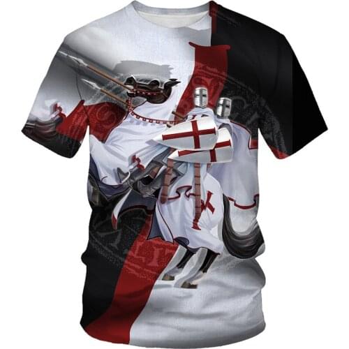 Armor warrior 3D printing mens short-sleeved T-shirt fashion casual custom round neck t-shirt mens street oversized t-shirt