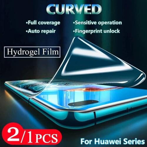 2/1Pcs cover hydrogel film for huawei nova 8 pro 7 6 SE 7i 5 5T 5Z 5i 4 4E 3 3E phone screen protector protective film Not Glass