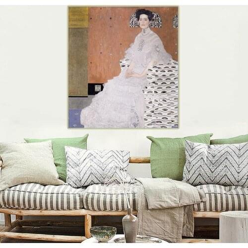 Holover Gustav Klimt"Portrait Of Fritza Riedler"Canvas Oil Painting Western Art Decor Poster Wall Aesthetic Home Decoration