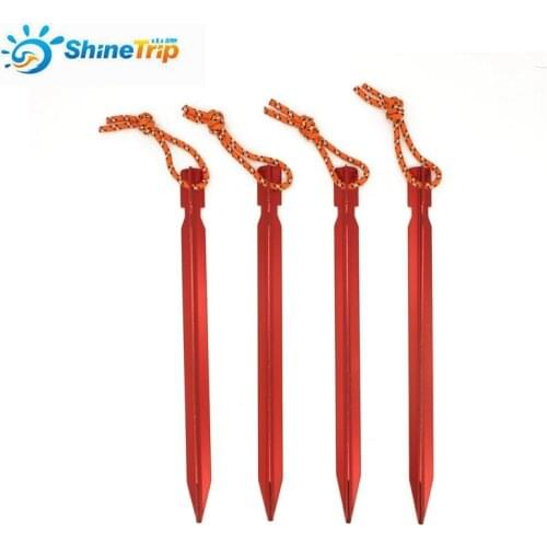 4 pcs 18cm Outdoor Tent Peg Nail Aluminium Alloy Stake Rope Camping Equipment Tent Accessories