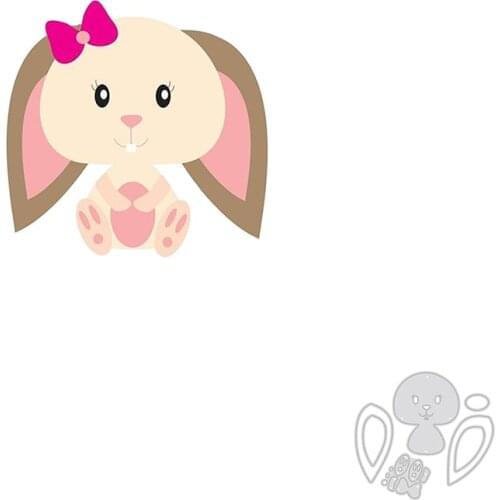 Cute Baby Rabbit Dies Metal Cutting Dies New 2021 Scrapbooking Stencil Template Decoration Craft Dies Cut for Card Making