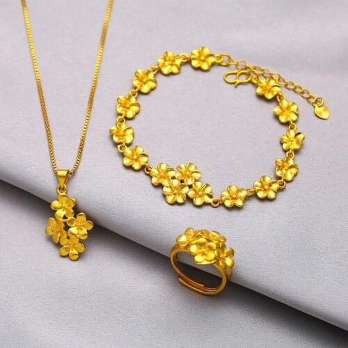 Fashion Jewelry Sets For Women Earrings Pendant Flower Jewelry Sets For Wedding Party Gifts Trend Jewelry Gift