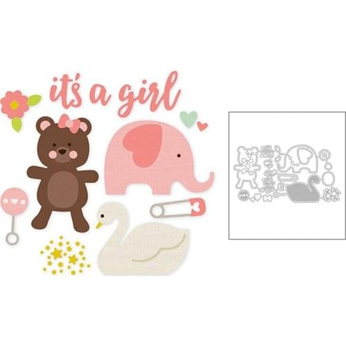 2020 New Animal Bear Elephant Swan and Word Metal Cutting Dies For DIY Album Greeting Card Paper Scrapbooking Making No Stamps
