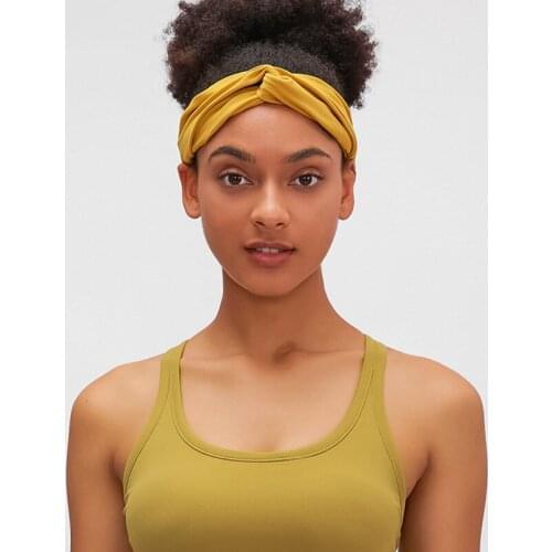 2020 New Folds Women Yoga Hairband High Elasticity Solid Color Cross Knotted Hairband Ladies Outdoor Running Sports Headband