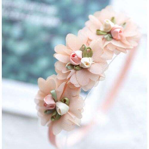 2021 New Elgant Floral Hairband For Girls Kids bouncy Headband Sweet Headband scrunchies Headwear Fashion Hair Accessories