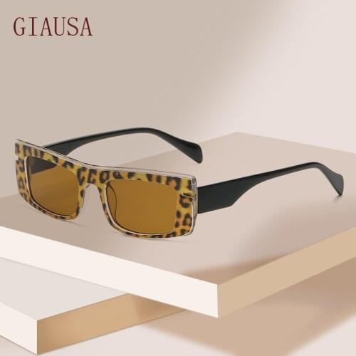 GIAUSA New fashion sunglasses personalized leopard print glasses for men and women night vision glasses square sunglasses