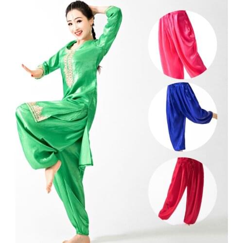New India National Style Clothes Female Belly Dance Bollywood Dance Performance Stage Pants Oriental Dance Trousers DQL3807