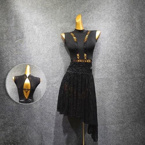 Latin Dance Dress sexy Sleeveless Rumba Tango Salsa Cha Dancing Dresses Practice Clothes Women Adults Performance Wear