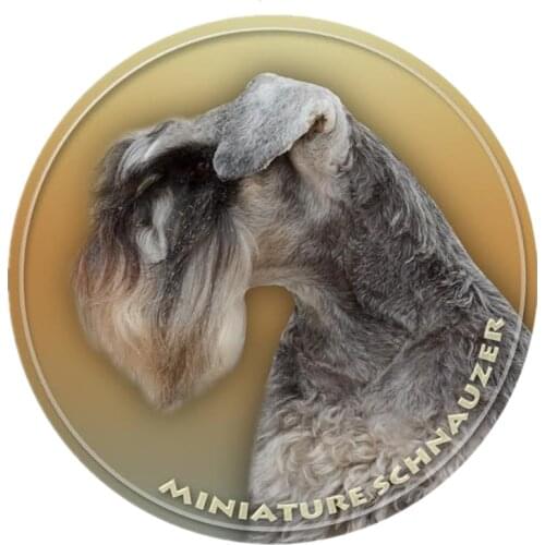 S40425# Various Sizes PVC Decal Miniature Schnauzer V2 Car Sticker For Bumper Rear Window Laptop Refrigerator Toilet