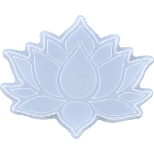 DIY Crystal Epoxy Resin Mold Lotus Coaster Tray Cup Mat Casting Silicone Mould