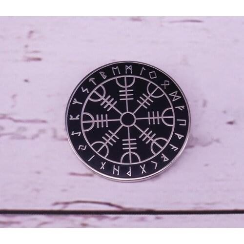 Helm of Awe Pin Viking Knot Badge A Viking symbol or stave to help you find your way during stormy and rough weather on a Lapel