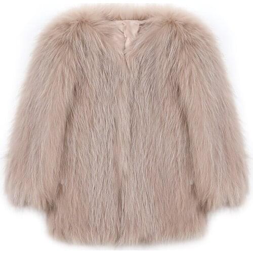 2021 Autumn And Winter New Double-sided Real Raccoon Dog Fur Knit Fox Fur Coat Genuine Fur Young Women Clothing Light Luxury