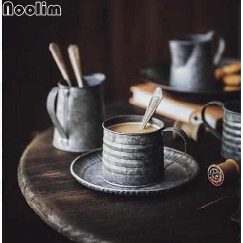 Nordic Retro Vintage Iron Flower Vase Handle Cup Food Fruit Coffee Cup Small Milk Jug Home Kitchen Drinkware Photography Props