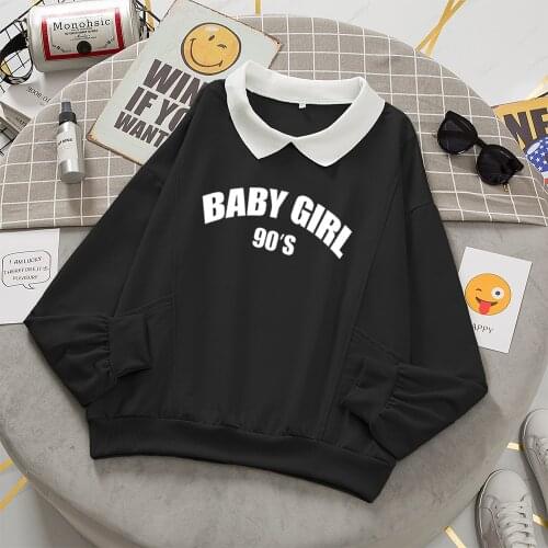 Letter Printing Sweatshirt Women 90s Aesthetic Hoodie Cotton Oversized Harajuku Sweatshirts Pullover Vintage Pastel Fashion Tops